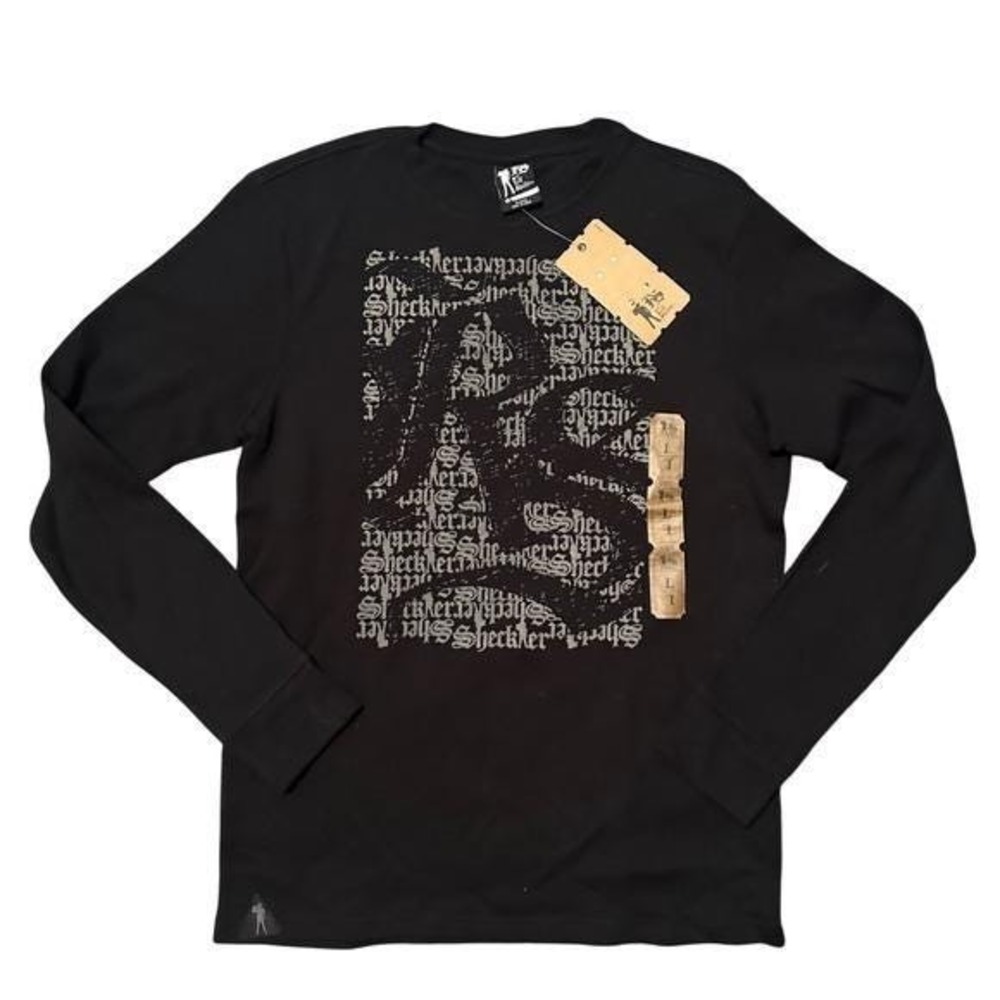 JCPenney Y2K Ryan Sheckler Mens Graphic Long Sleeve Thermal Shirt Black‎ Size L